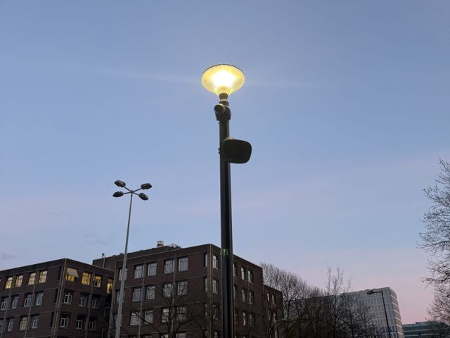 Skylinecamera voor een timelapse van de stad, Almere